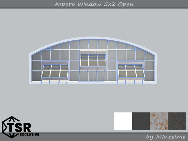 Sims 4 — Aspero Window 5x2 Open by Mincsims — 5 tiles, short wall 4 swatches