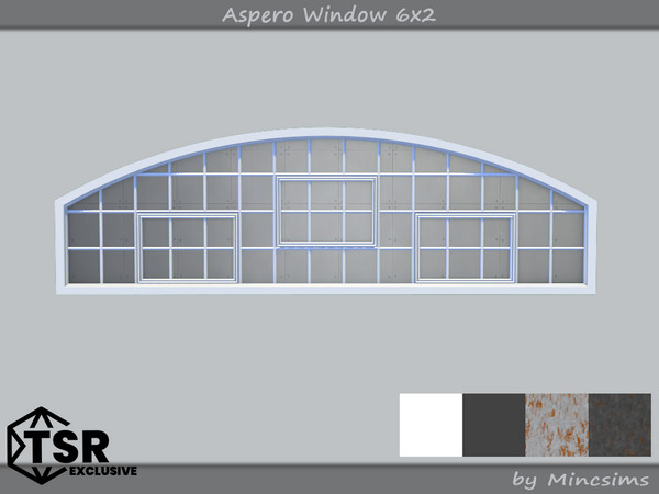 Sims 4 — Aspero Window 6x2 by Mincsims — 6 tiles, short wall 4 swatches
