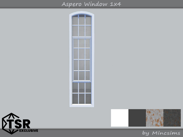 Sims 4 — Aspero Window 1x4 by Mincsims — 1 tile, medium wall 4 swatches
