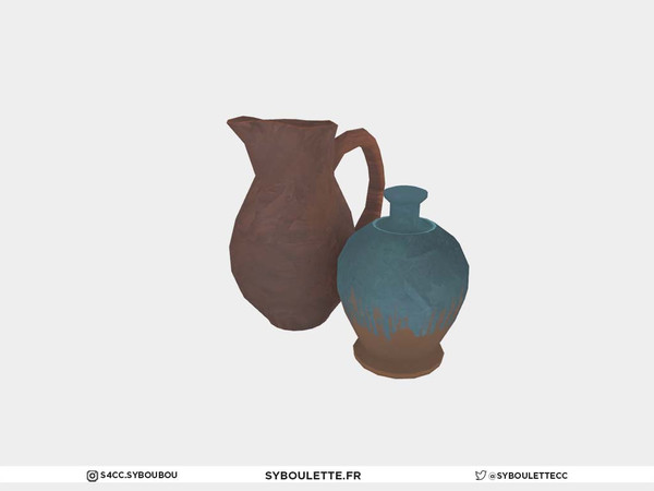 Sims 4 — Medieval ceramic jugs by Syboubou — Those are ceramic jugs with half color glaze.