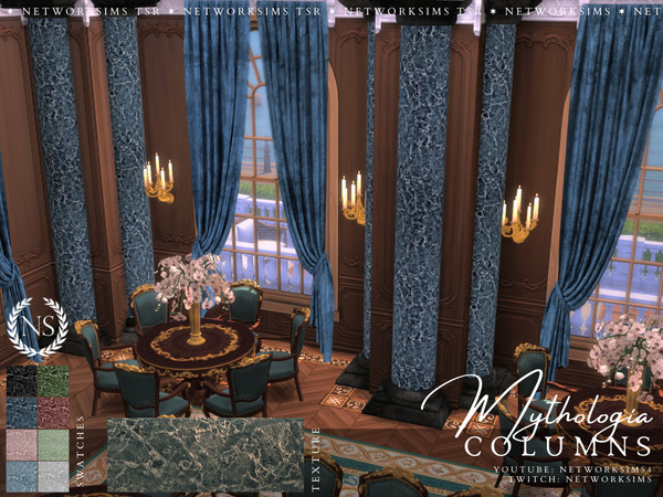 Sims 4 — Mythologia Column Set by networksims — A set of marble columns and half-columns.