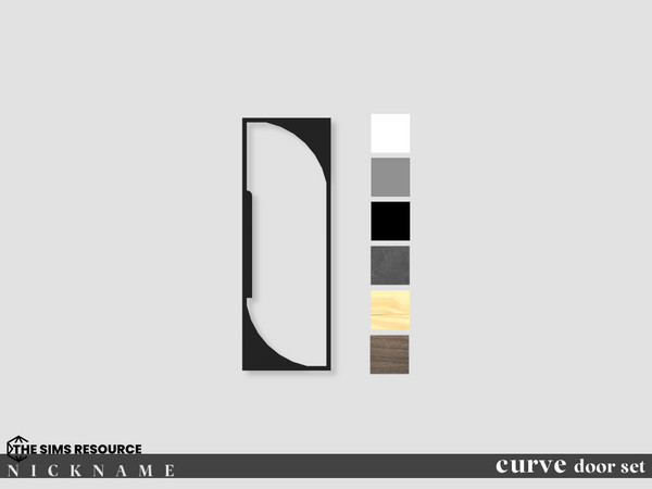 Sims 4 — curve door set_door 1x3 by NICKNAME_sims4 — curve door set 12 package files. curve door set_door 1x3 curve door