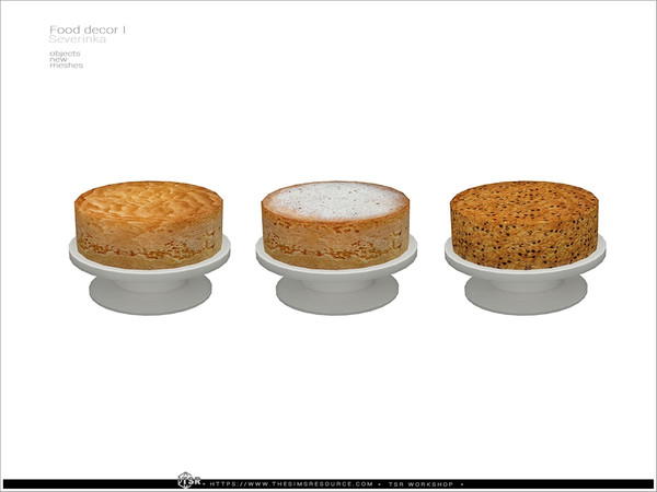 Sims 4 — Food decor - bisquit by Severinka_ — Bisquit on the stand From the set 'Food decor I - Country dinner' Build /