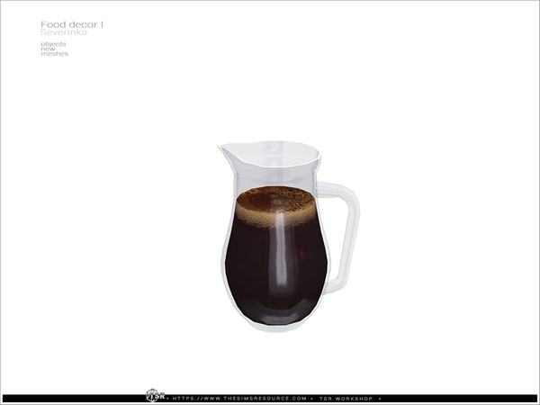 Sims 4 — Food decor - kvass jug by Severinka_ — Kvass in glass jug Drink of Slavic cuisine made from rye bread From the