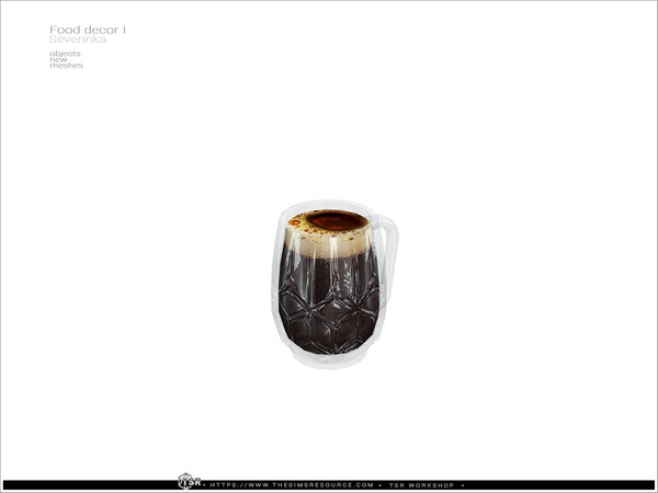 Sims 4 — Food decor - kvass mug by Severinka_ — Kvass in glass mug Drink of Slavic cuisine made from rye bread From the