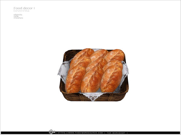 Sims 4 — Food decor - pirozhki baked by Severinka_ — Pirozhki baked. Pastries of Slavic cuisine From the set 'Food decor