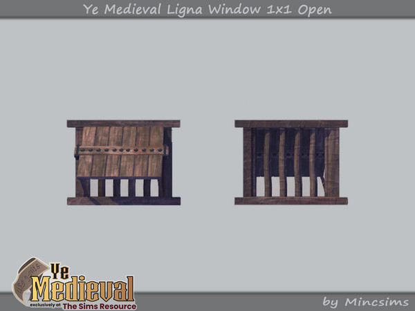 Sims 4 — Ye Medieval Ligna Window 1x1 Open by Mincsims — Basegame Compatible 3 swathces A part of Ye Medieval
