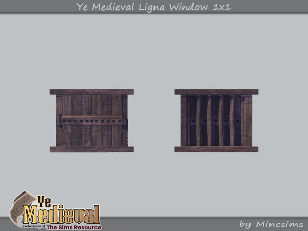 Sims 4 — Ye Medieval Ligna Window 1x1 by Mincsims — Basegame Compatible 3 swathces A part of Ye Medieval Collaboration