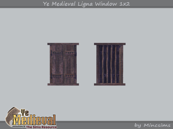 Sims 4 — Ye Medieval Ligna Window 1x2 by Mincsims — Basegame Compatible 3 swathces A part of Ye Medieval Collaboration