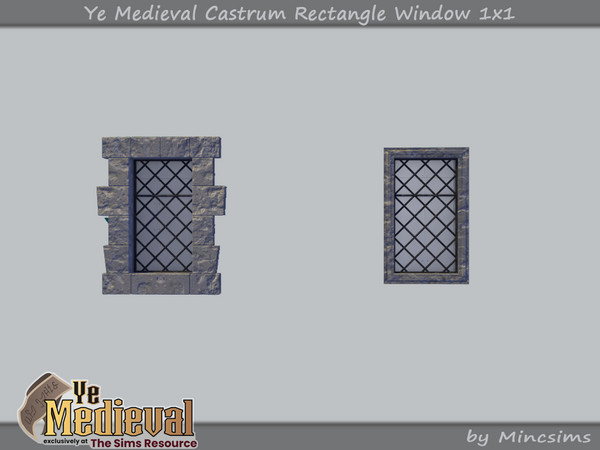 Sims 4 — Ye Medieval Castrum Rectangle Window 1x1 by Mincsims — Basegame Compatible 3 swathces A part of Ye Medieval