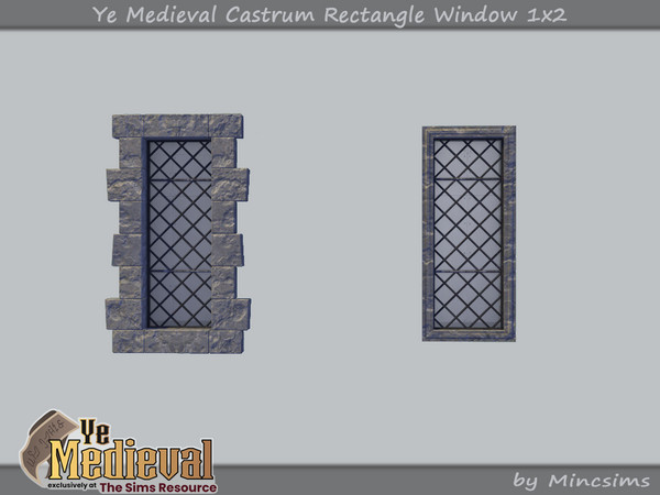 Sims 4 — Ye Medieval Castrum Rectangle Window 1x2 by Mincsims — Basegame Compatible 3 swathces A part of Ye Medieval