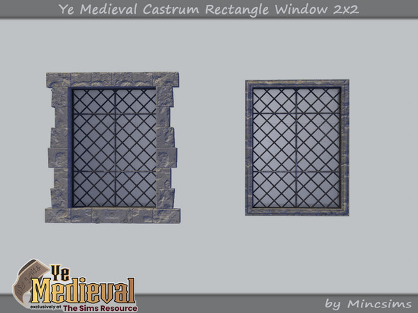 Sims 4 — Ye Medieval Castrum Rectangle Window 2x2 by Mincsims — Basegame Compatible 3 swathces A part of Ye Medieval