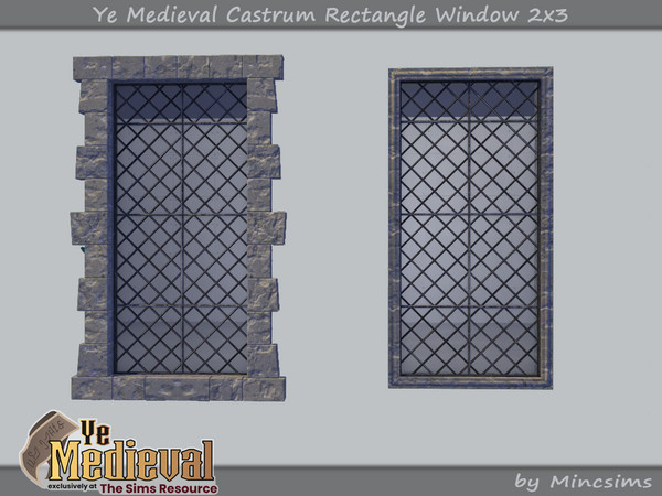 Sims 4 — Ye Medieval Castrum Rectangle Window 2x3 by Mincsims — Basegame Compatible 3 swathces A part of Ye Medieval