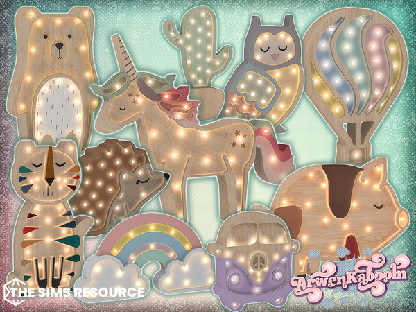 Sims 4 — Lampoo Part 1 by ArwenKaboom — Two sets of kids lamps made to make any kids room more vibrant and cute. Find all