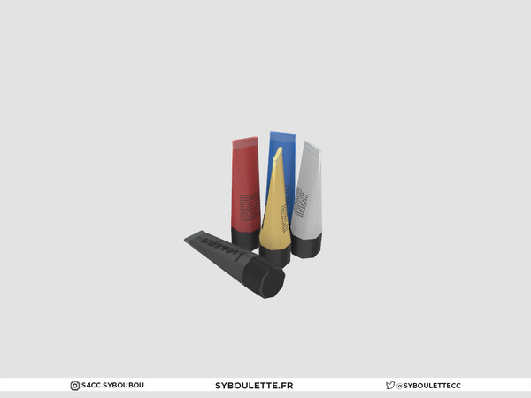 Sims 4 — Painter studio - Paint tubes by Syboubou — This is a clutter for painter with acrylic paint tubes.