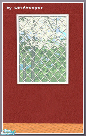 Sims 2 — Diana window 1tile mesh short diag by Windkeeper — Diagonal version of Diana window 1tile mesh short. Requires