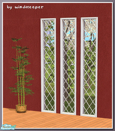 Sims 2 — Diana window 3pin no glass diag by Windkeeper — Diagonal version of Diana window 3pin no glass. Requires that