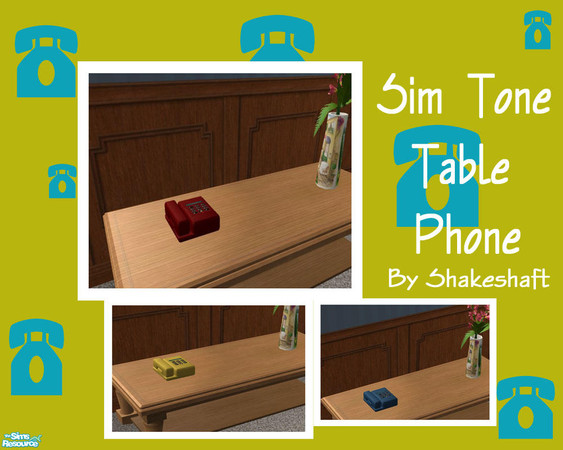 Sims 2 — Sim Tone Table Phone by Shakeshaft — A new mesh Table Phone Set, set includes 1 Mesh for the Base and 1 Mesh for