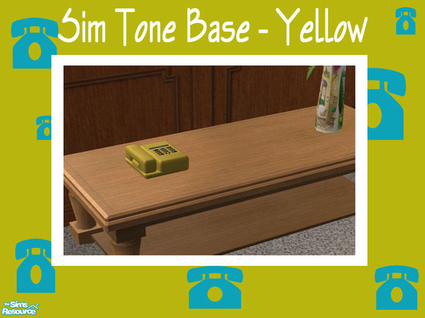 Sims 2 — Sim Tone Table Phone - Yellow by Shakeshaft — Part of a new mesh Table Phone Set, set includes 1 Mesh for the