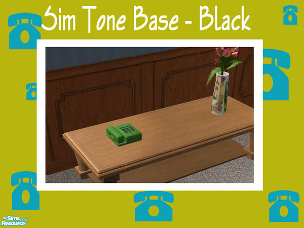 Sims 2 — Sim Tone Table Phone - Green by Shakeshaft — Part of a new mesh Table Phone Set, set includes 1 Mesh for the