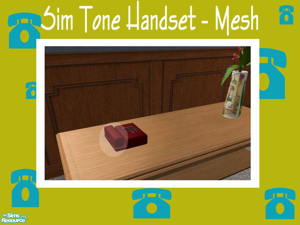 Sims 2 — Sim Tone Table Phone Handset - Mesh by Shakeshaft — Part of a new mesh Table Phone Set, set includes 1 Mesh for