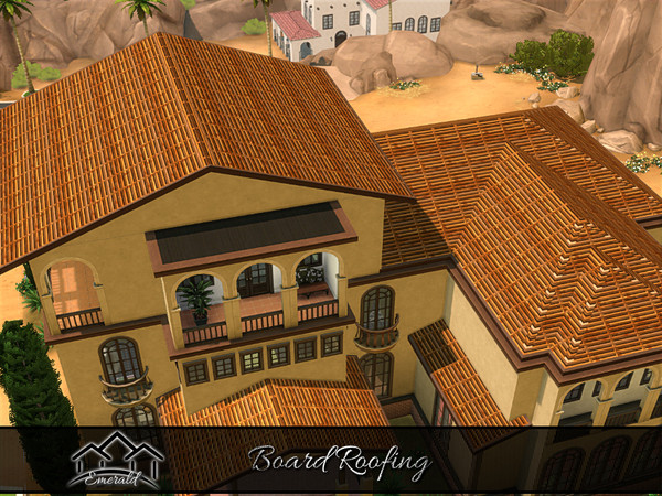 Sims 4 — Board Roof 1 by Emerald — Timeless appeal wood roof.