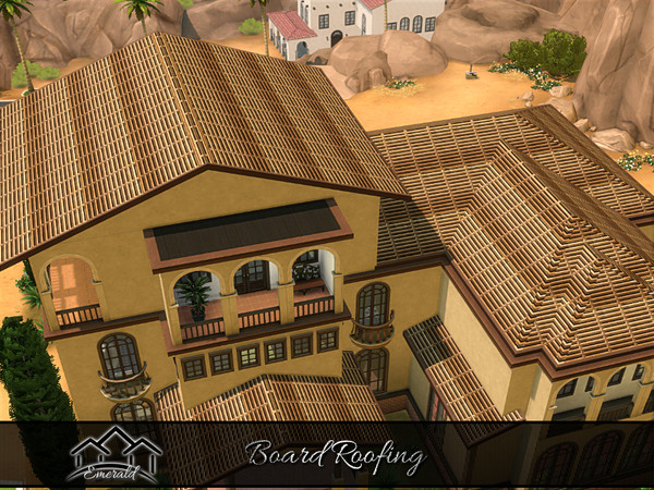 Sims 4 — Board Roof 2 by Emerald — Timeless appeal wood roof.