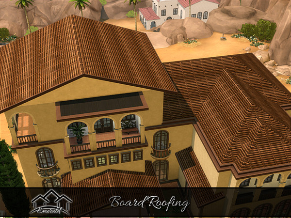 Sims 4 — Board Roof 3 by Emerald — Timeless appeal wood roof.