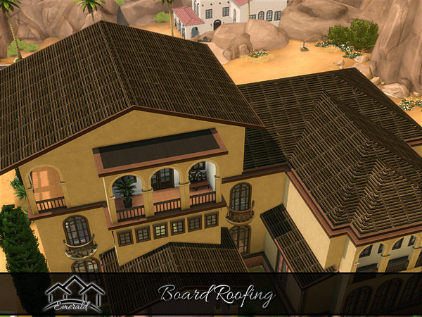 Sims 4 — Board Roof 4 by Emerald — Timeless appeal wood roof.