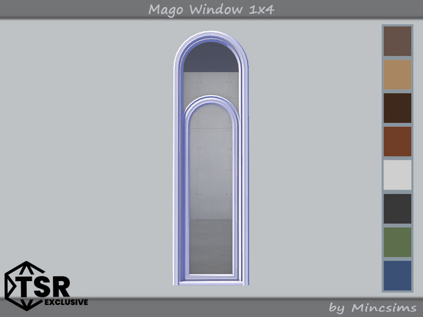 Sims 4 — Mago Window 1x4 by Mincsims — Basegame Compatible 8 swatches