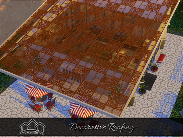 Sims 4 — Decorative Roof_1 by Emerald — Natural daylight decorative glass.
