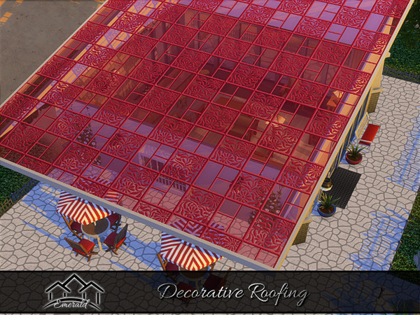 Sims 4 — Decorative Roof_2 by Emerald — Natural daylight decorative glass.