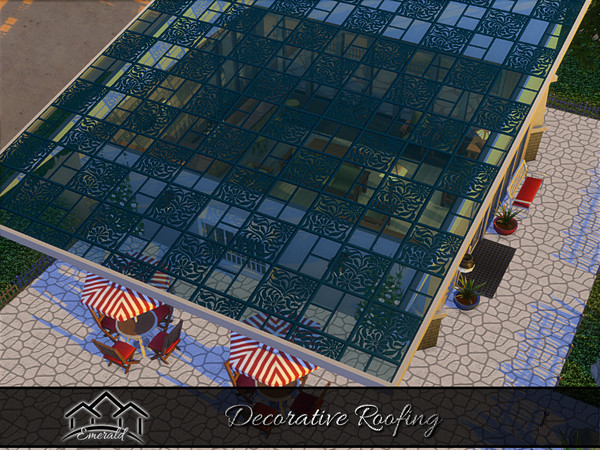 Sims 4 — Decorative Roof_3 by Emerald — Natural daylight decorative glass.