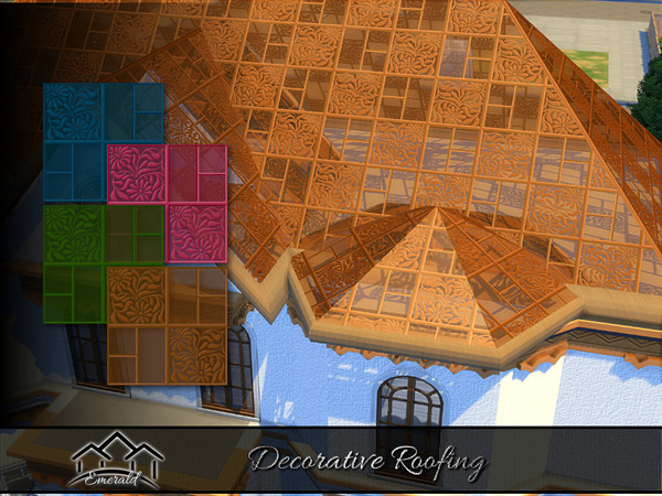 Sims 4 — Decorative Roofing by Emerald — Natural daylight decorative glass.