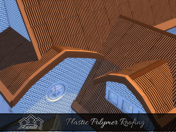 Sims 4 — Plastic Polymer Roof 1 by Emerald — Long lasting material resistant at extreme temperatures and impact.