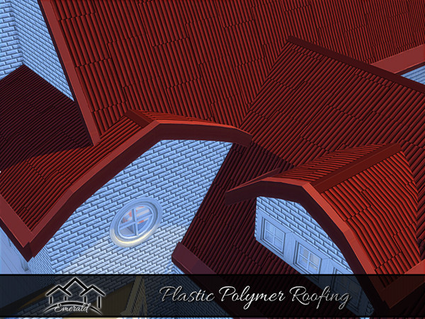 Sims 4 — Plastic Polymer Roof 3 by Emerald — Long lasting material resistant at extreme temperatures and impact.