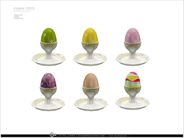 Sims 4 — Easter 2023 - egg stand by Severinka_ — Easter egg on the stand (decor) From the set 'Food decor II - Easter