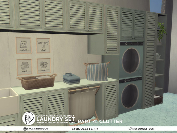 Sims 4 — Patreon release - Laundry set - Part 4: Clutter by Syboubou — This set will allow you to build the perfect yet