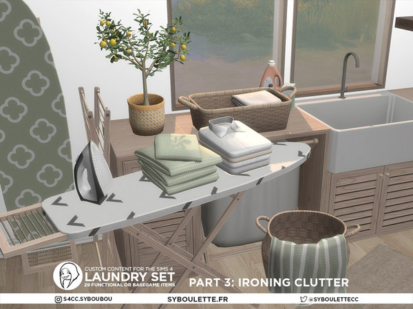 Sims 4 — Patreon release - Laundry set - Part 3: Ironing by Syboubou — This set will allow you to build the perfect yet
