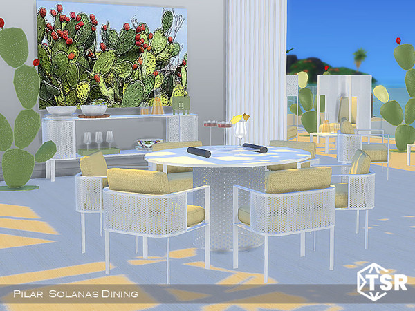 Sims 4 — Solanas Diningroom by Pilar — A cheerful set to enjoy the summer