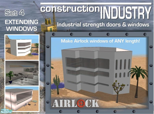 Sims 2 — Airlock Set 4 - Extendable Windows by Cyclonesue — Windows that can be of any length in the Airlock series.