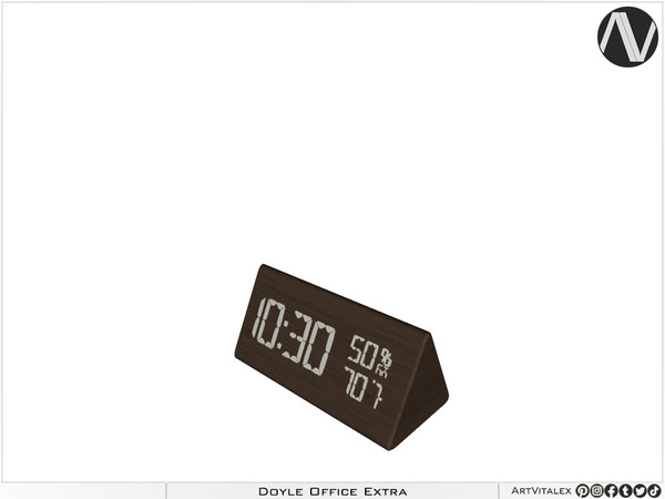 Sims 4 — Doyle Desk Clock by ArtVitalex — Office And Study Room Collection | All rights reserved | Belong to 2023