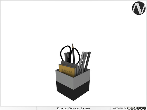 Sims 4 — Doyle Pen Holder by ArtVitalex — Office And Study Room Collection | All rights reserved | Belong to 2023