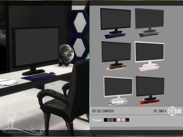 Sims 4 — CIEL COMPUTER by DanSimsFantasy — Modern all-in-one computer with a large monitor. Samples. 6 Location: computer