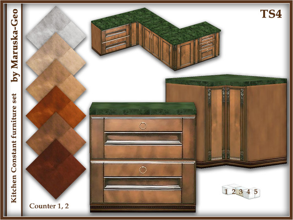 Sims 4 — M-Geo [kitchen Constant] counter by Maruska-Geo — counter - 6 colors