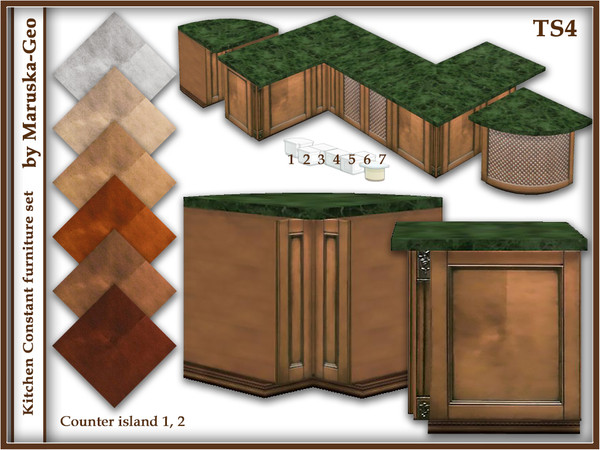 Sims 4 — M-Geo [kitchen Constant] counter island by Maruska-Geo — counter island - 6 colors