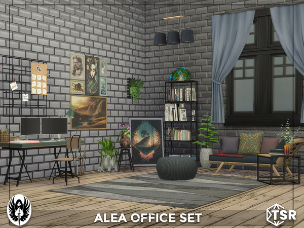 Sims 4 — Alea Office Set by nemesis_im — Sets of furniture from Alea Office Set This set includes 8 items: - Basket -