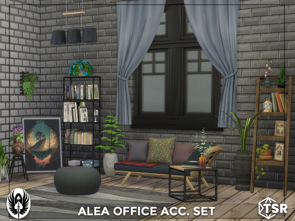 Sims 4 — Alea Office Acc. Set by nemesis_im — Sets of furniture from Alea Office Set This set includes 7 items: - Floor