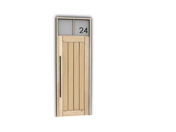 Sims 4 — Lillith Buildset Door by Angela — Lillith Buildset modern single tile door. One version had the number on it,