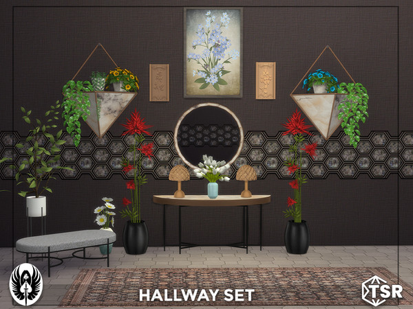 Sims 4 — Hallway Set by nemesis_im — Sets of furniture from Hallway Set This set includes 8 items: - Bench - Console